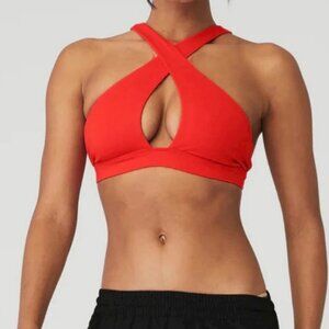 Alo Airbrush Destination Bra in Orange/Red Size Small